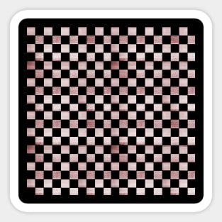 Black and Copper Red Checkered Wood Pattern Sticker